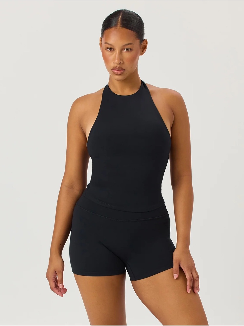 NWT CSB Black High-Neck Halter Top Sz XS/S